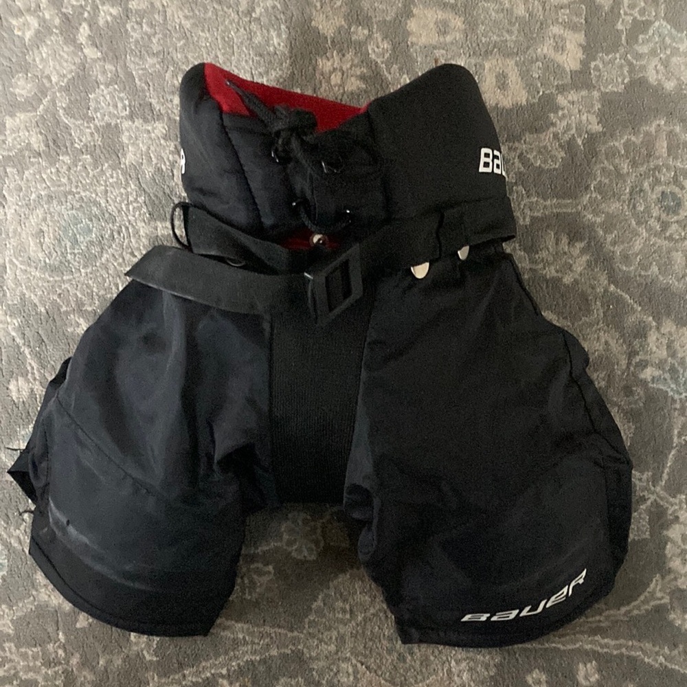 Bauer Black and Red Kids Hockey Pants